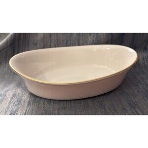 VTG USA Lenox Solitaire Gold Trim Oval Vegetable Dish Serving Appetizer Bowl